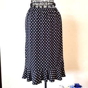 Carol Little Polka Dot Skirt Black White Small
